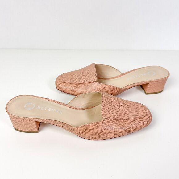 Alterre Blush Pink Loafers Interchangeable Leather Shoes Sz 8 Made in Brazil - Picture 5 of 12